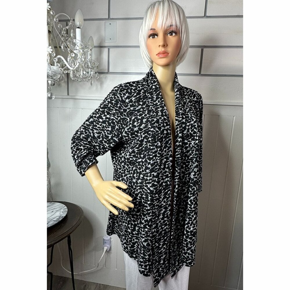 Made in Egypt Peter Nygard ¾ Sleeve Waterfall Jacket  XL Very Flattering